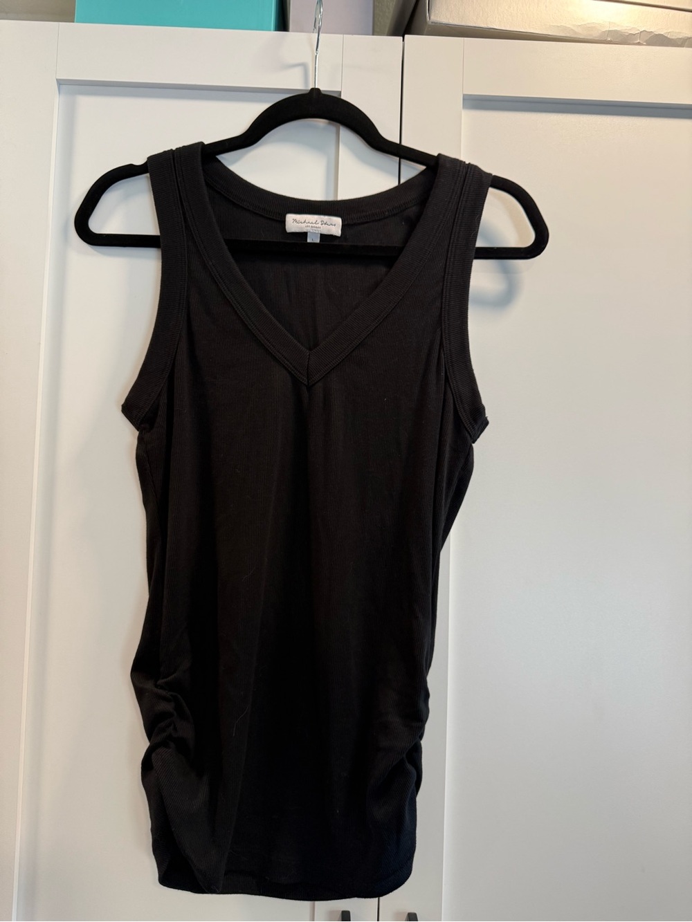 Black V-Neck Tank Top by Michael star
